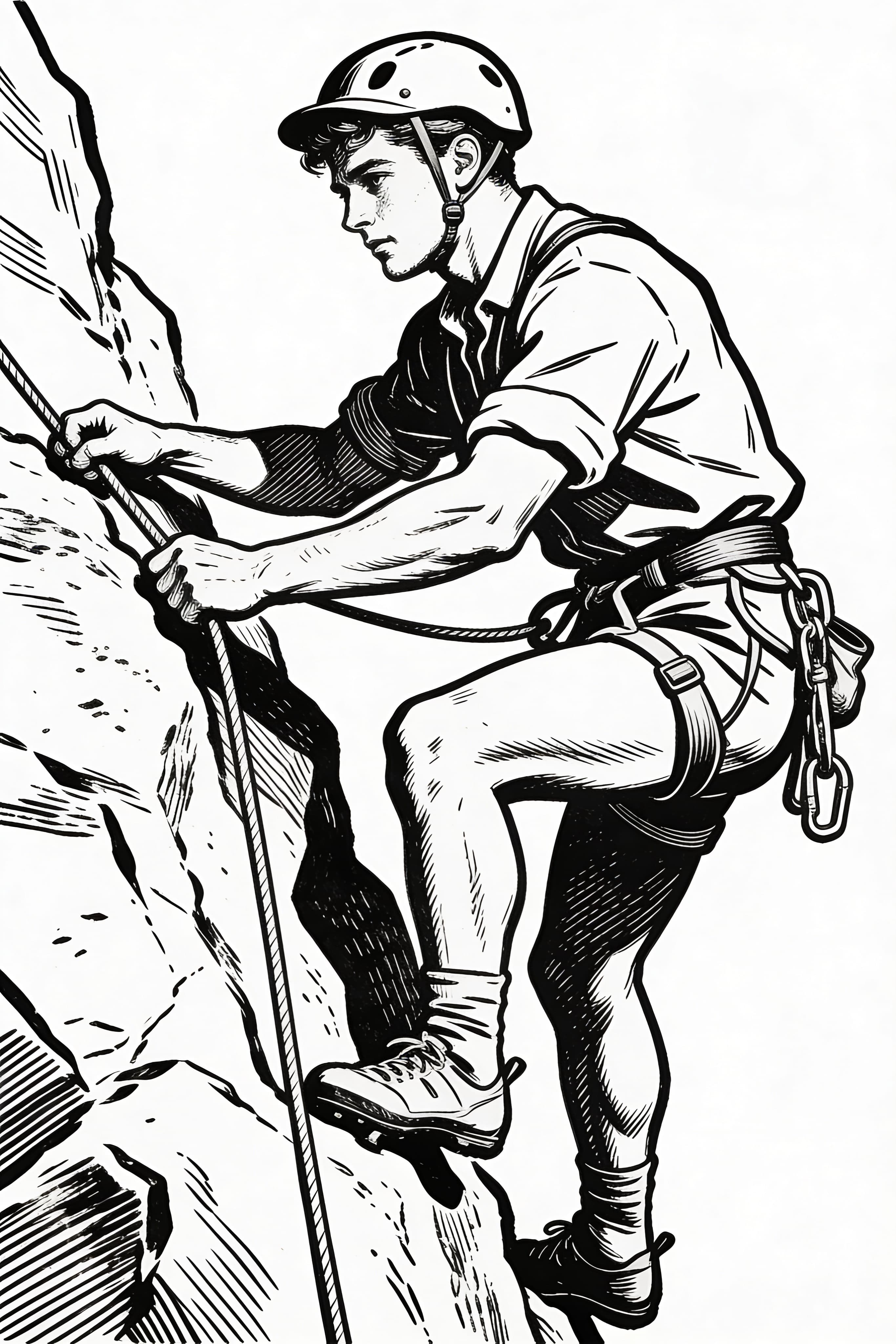 Vintage Cool Climber Adventure Coloring Page