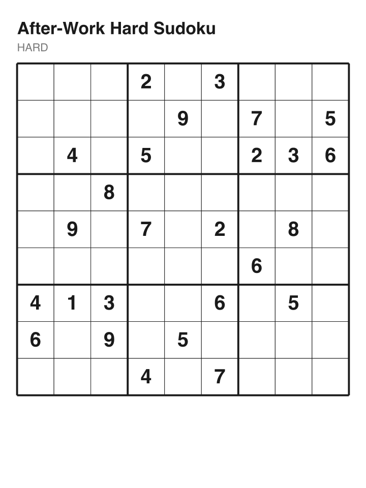 Hard sudoku puzzle, 26 clues