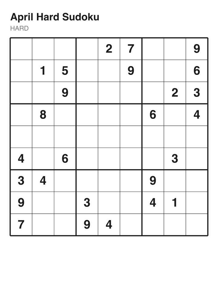 Hard sudoku puzzle, 26 clues