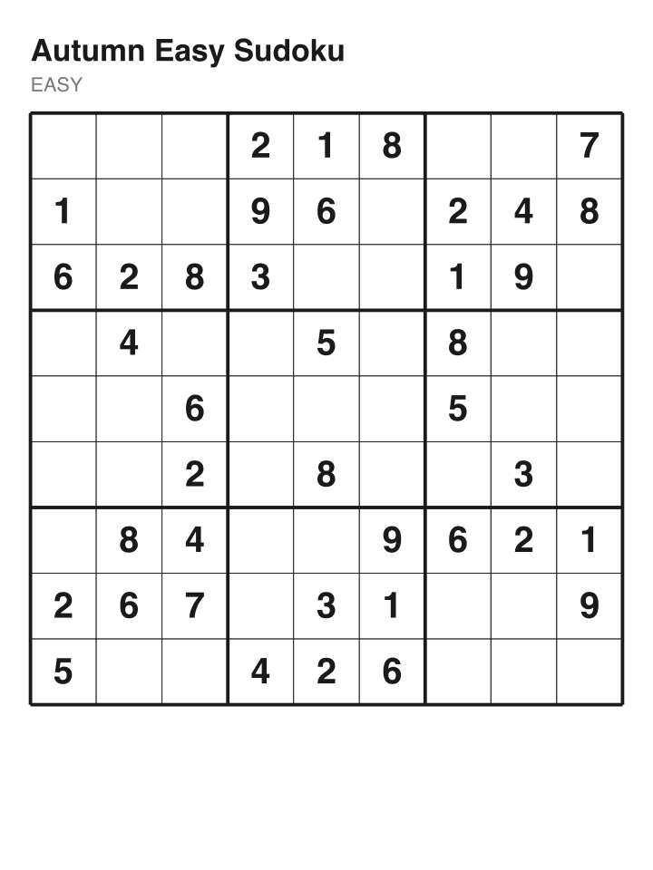 Easy sudoku puzzle, 40 clues