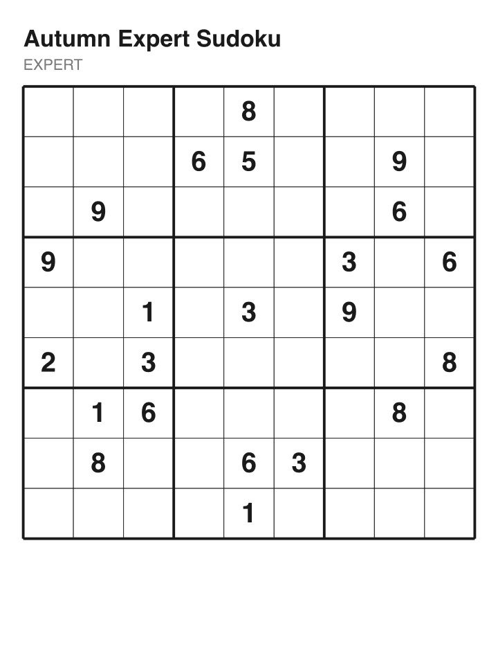Expert sudoku puzzle, 22 clues