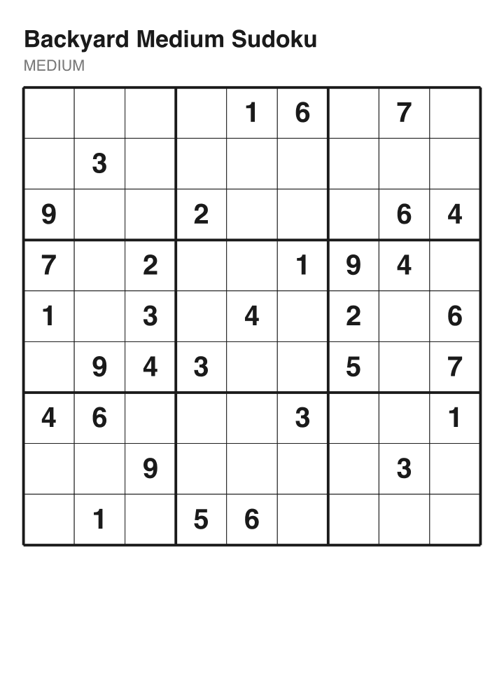 Medium sudoku puzzle, 32 clues