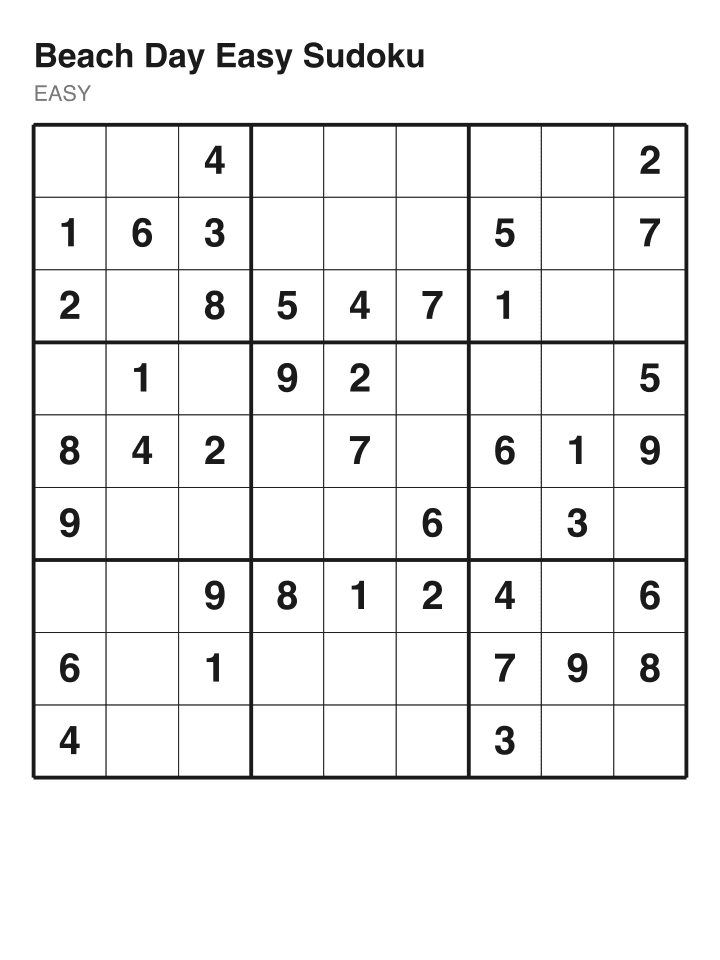 Easy sudoku puzzle, 40 clues