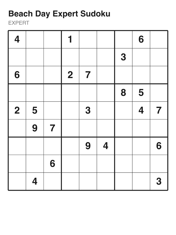 Expert sudoku puzzle, 22 clues
