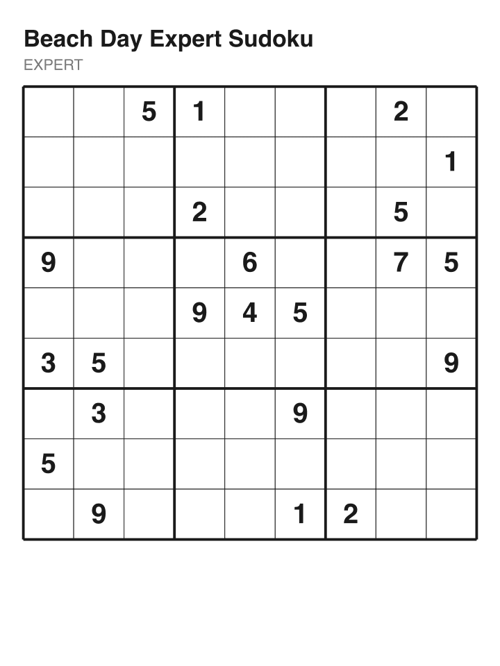 Expert sudoku puzzle, 22 clues
