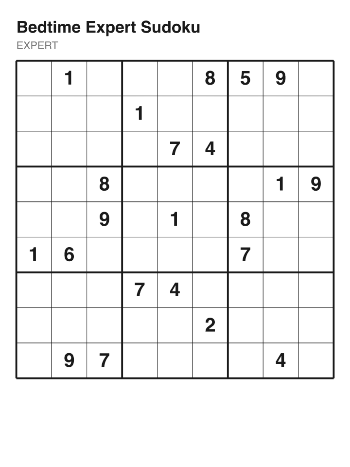 Expert sudoku puzzle, 22 clues