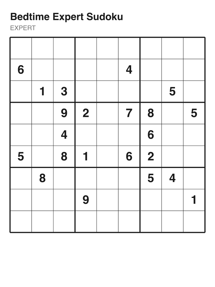 Expert sudoku puzzle, 22 clues