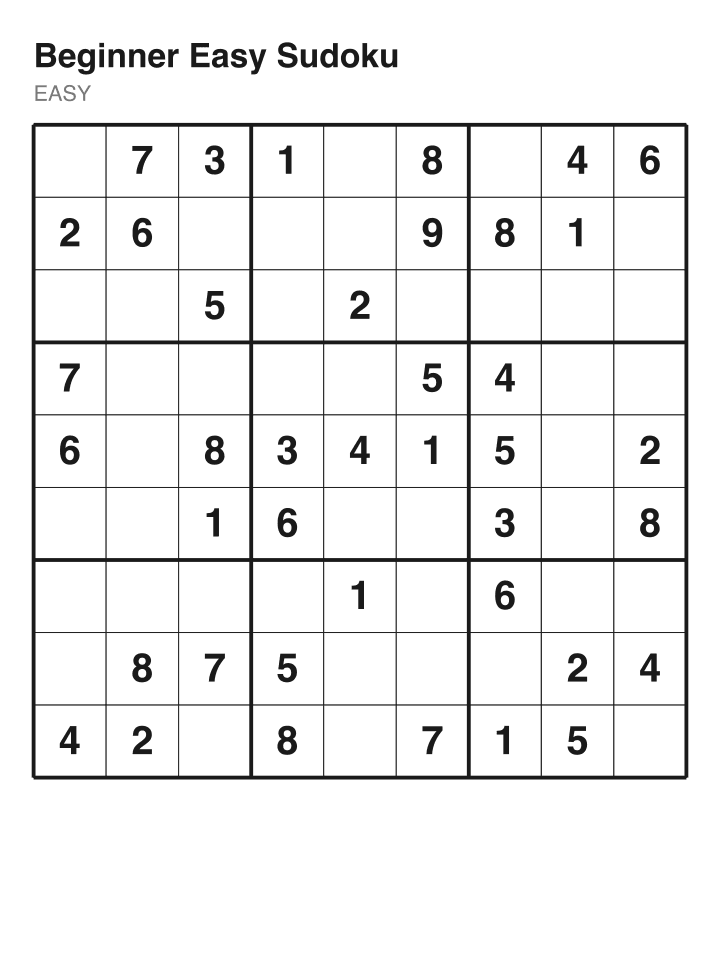 Easy sudoku puzzle, 40 clues