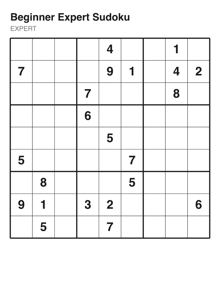 Expert sudoku puzzle, 22 clues