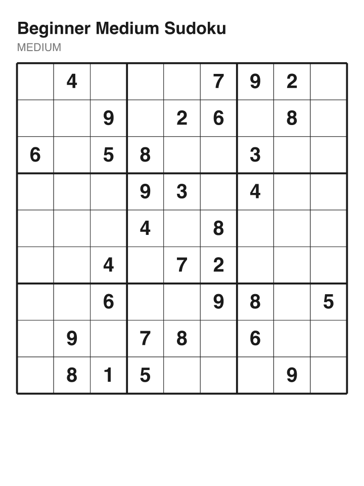 Medium sudoku puzzle, 32 clues