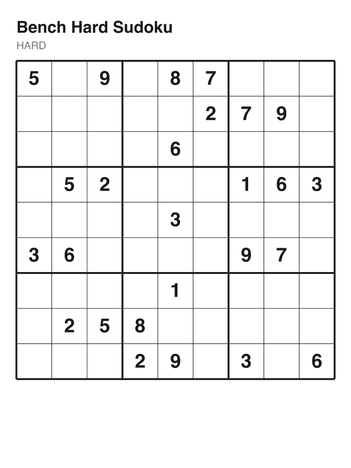 Hard sudoku puzzle, 26 clues