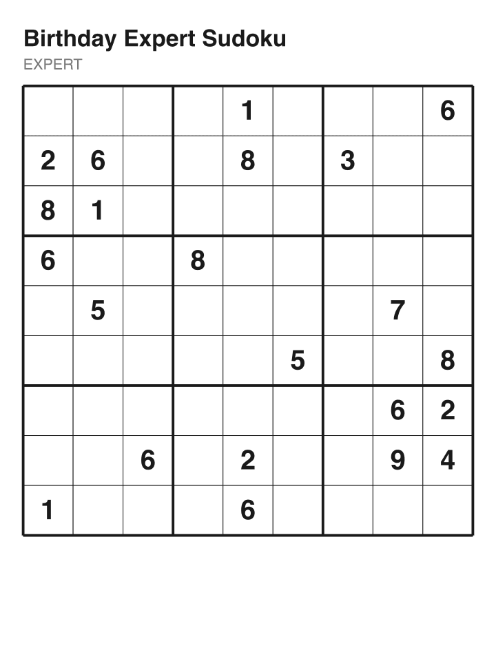 Expert sudoku puzzle, 22 clues