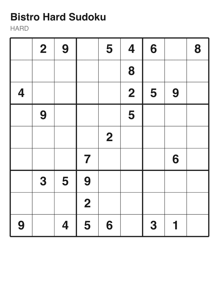 Hard sudoku puzzle, 26 clues