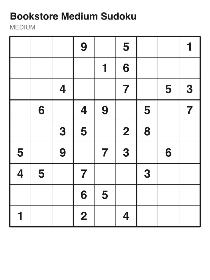 Medium sudoku puzzle, 32 clues