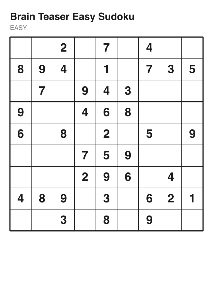Easy sudoku puzzle, 40 clues