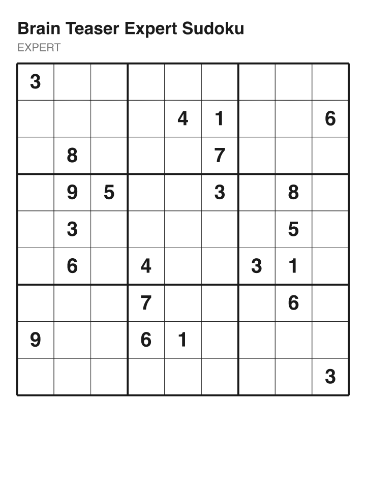 Expert sudoku puzzle, 22 clues