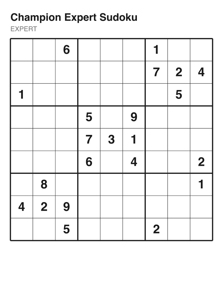 Champion Expert Sudoku