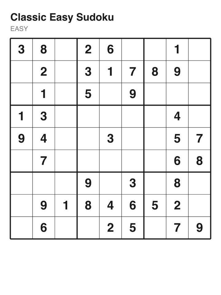 Easy sudoku puzzle, 40 clues
