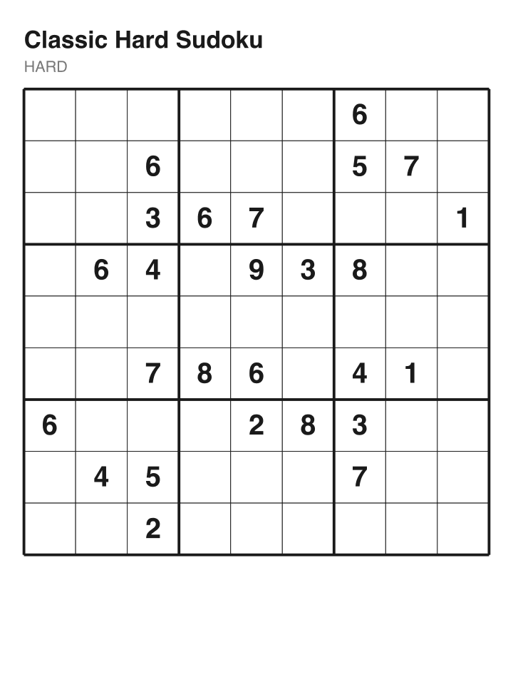 Hard sudoku puzzle, 26 clues