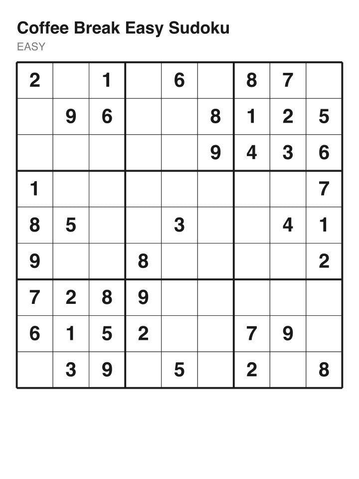 Easy sudoku puzzle, 40 clues