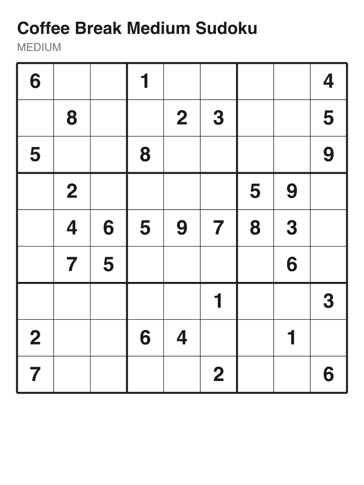Coffee Break Medium Sudoku