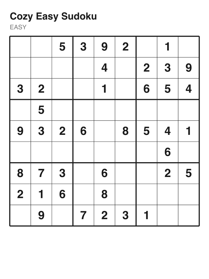 Easy sudoku puzzle, 40 clues