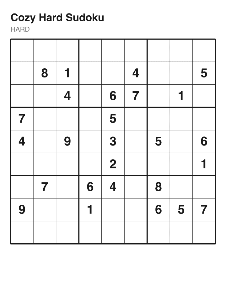 Hard sudoku puzzle, 26 clues