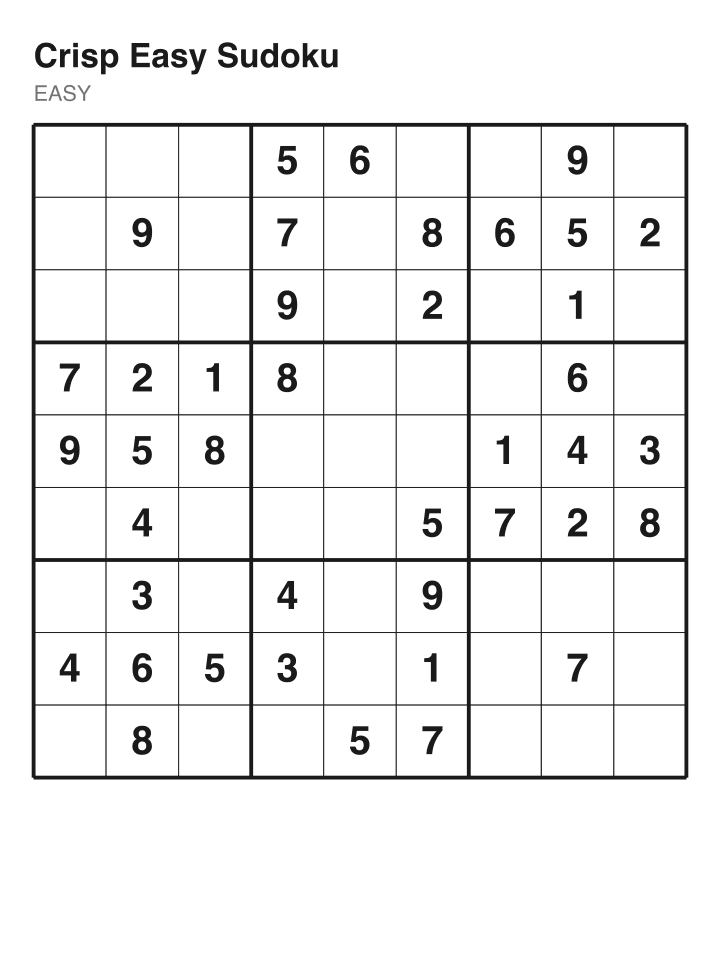 Easy sudoku puzzle, 40 clues