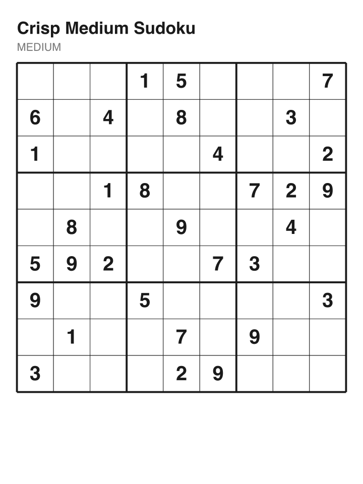 Medium sudoku puzzle, 32 clues