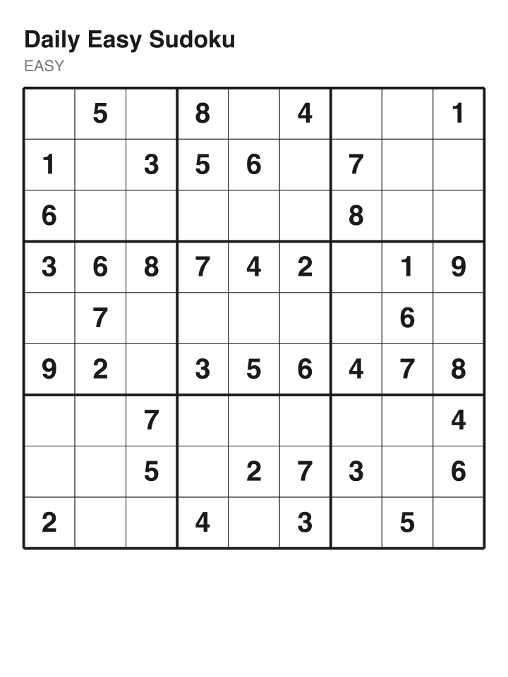 Easy sudoku puzzle, 40 clues