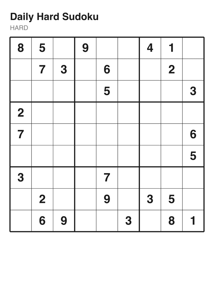 Hard sudoku puzzle, 26 clues