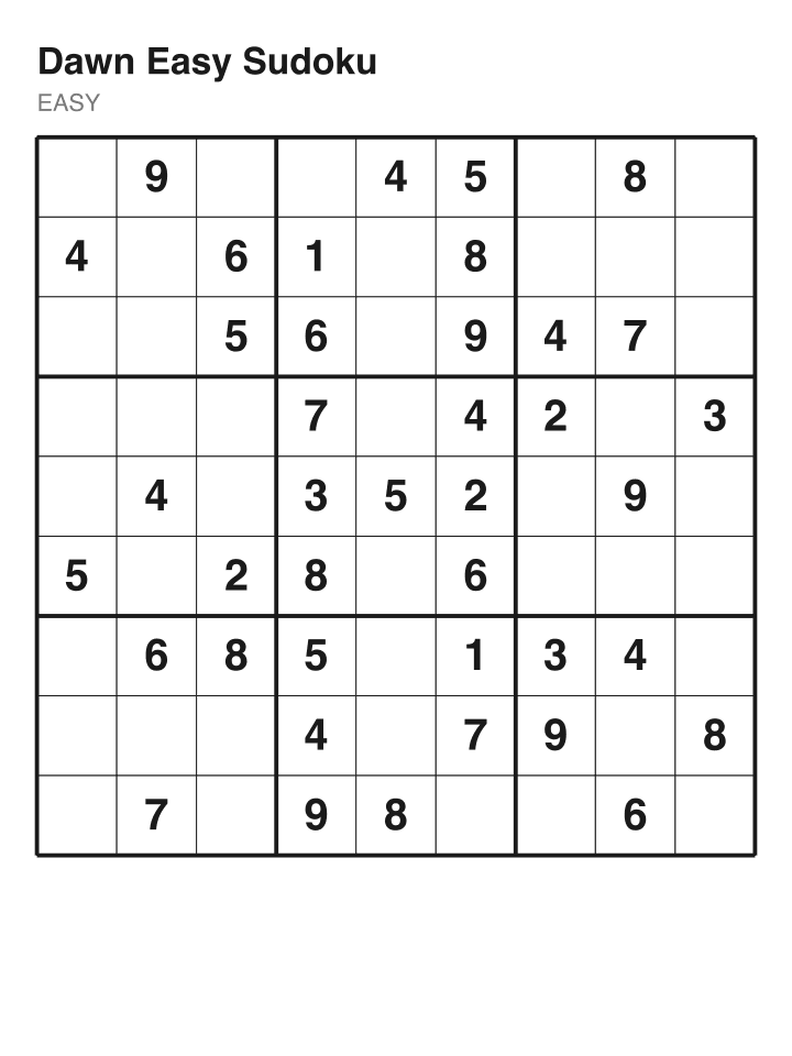 Easy sudoku puzzle, 40 clues