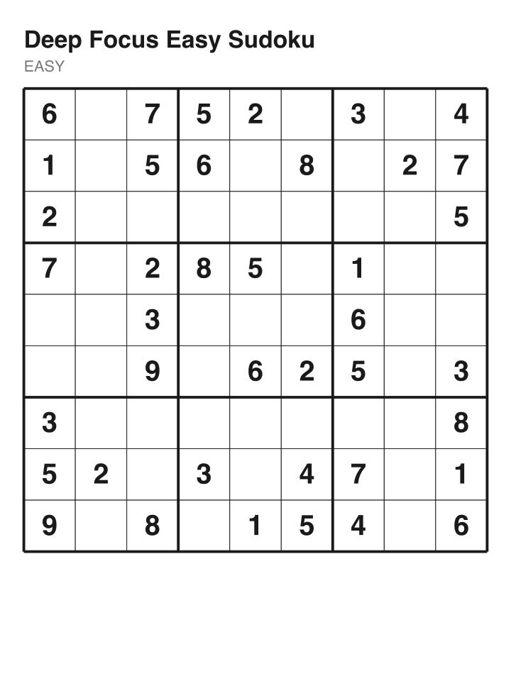 Easy sudoku puzzle, 40 clues