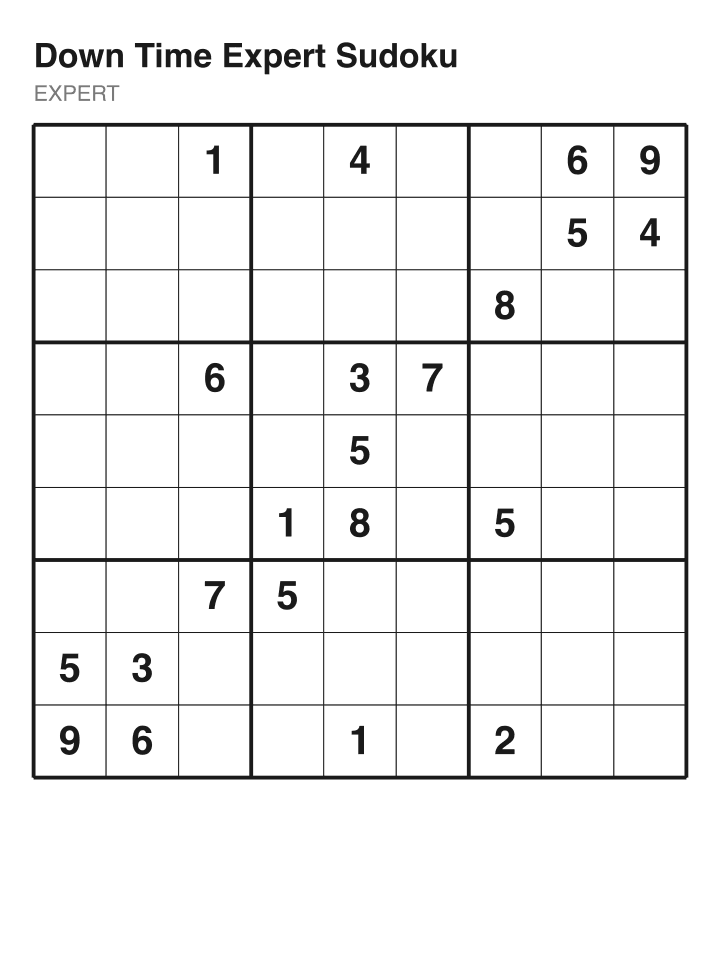Expert sudoku puzzle, 22 clues