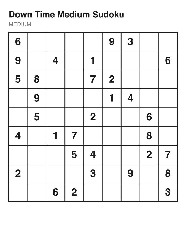 Medium sudoku puzzle, 32 clues