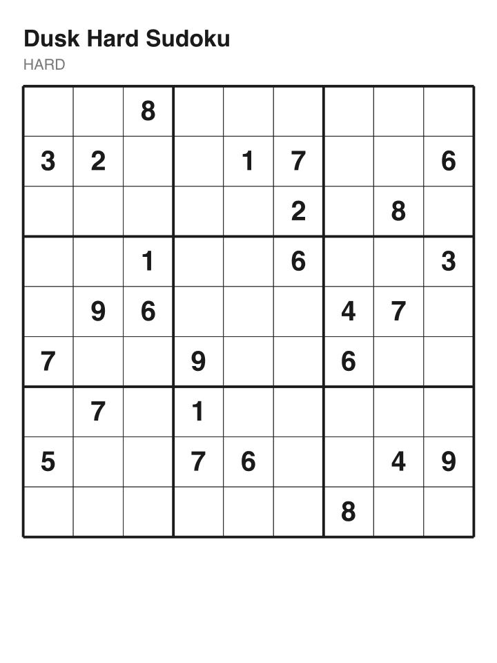 Hard sudoku puzzle, 26 clues