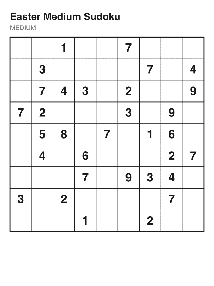 Medium sudoku puzzle, 32 clues