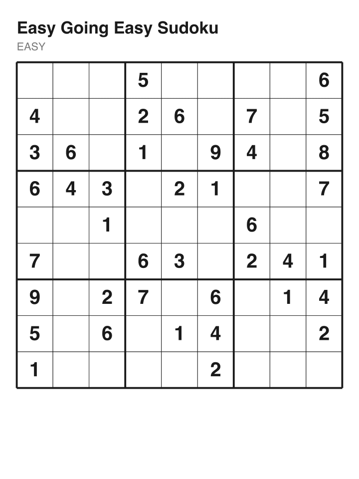 Easy sudoku puzzle, 40 clues