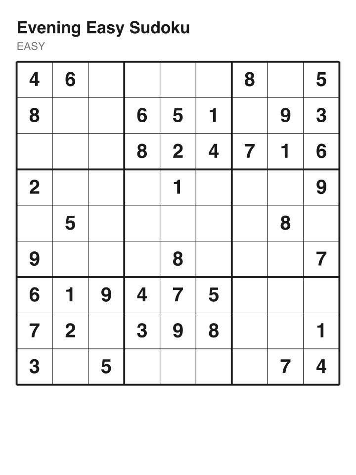 Easy sudoku puzzle, 40 clues