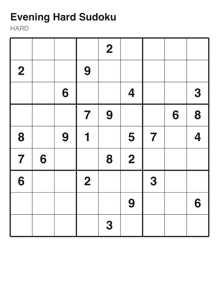 Hard sudoku puzzle, 26 clues