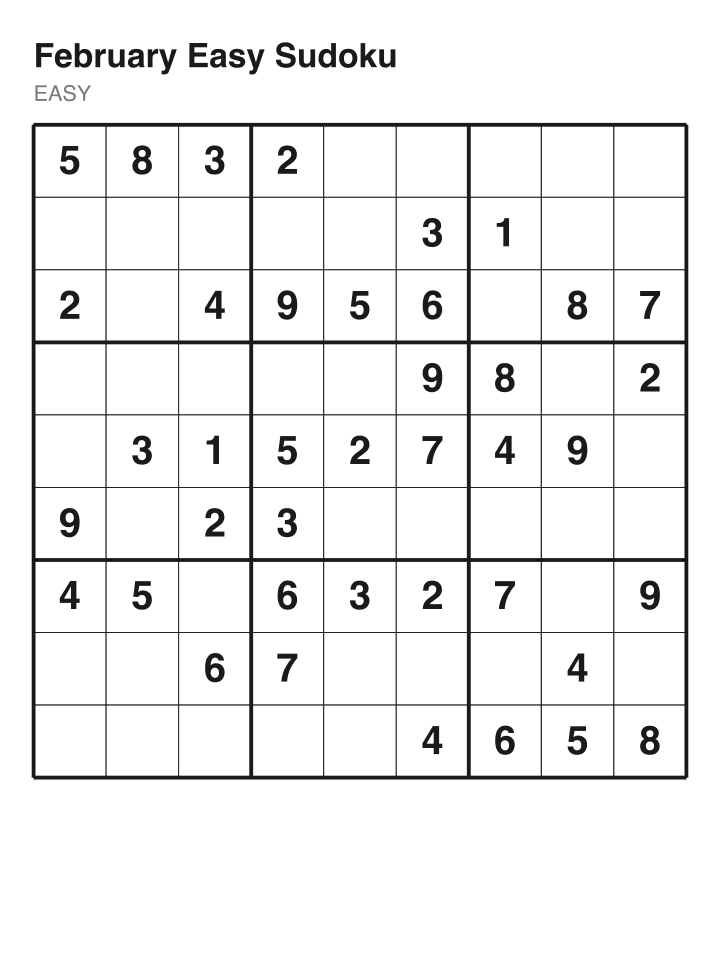 Easy sudoku puzzle, 40 clues