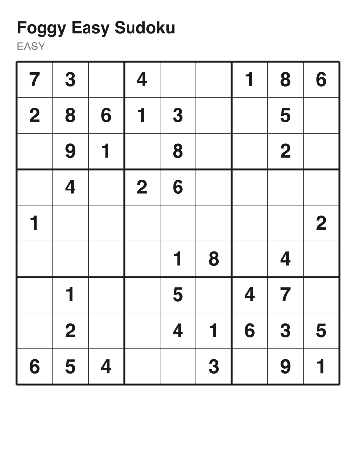 Easy sudoku puzzle, 40 clues