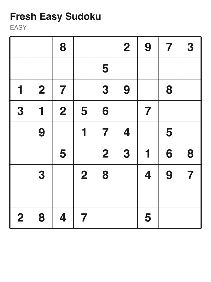 Easy sudoku puzzle, 40 clues