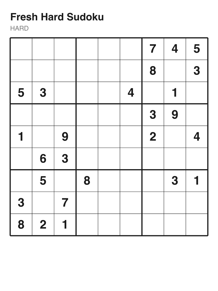 Hard sudoku puzzle, 26 clues