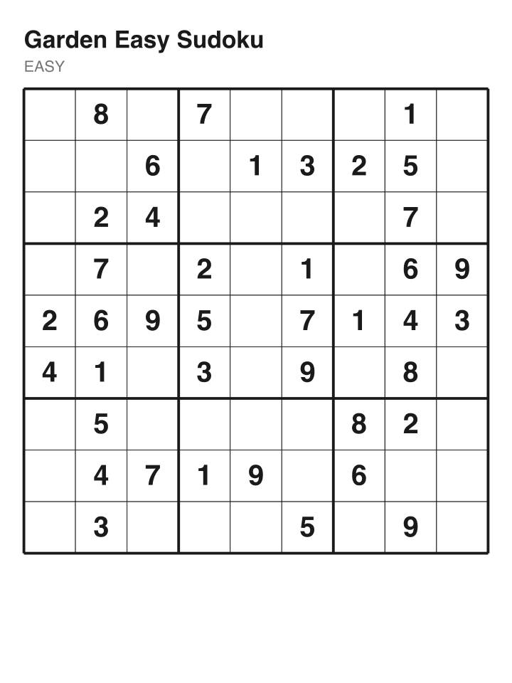 Easy sudoku puzzle, 40 clues