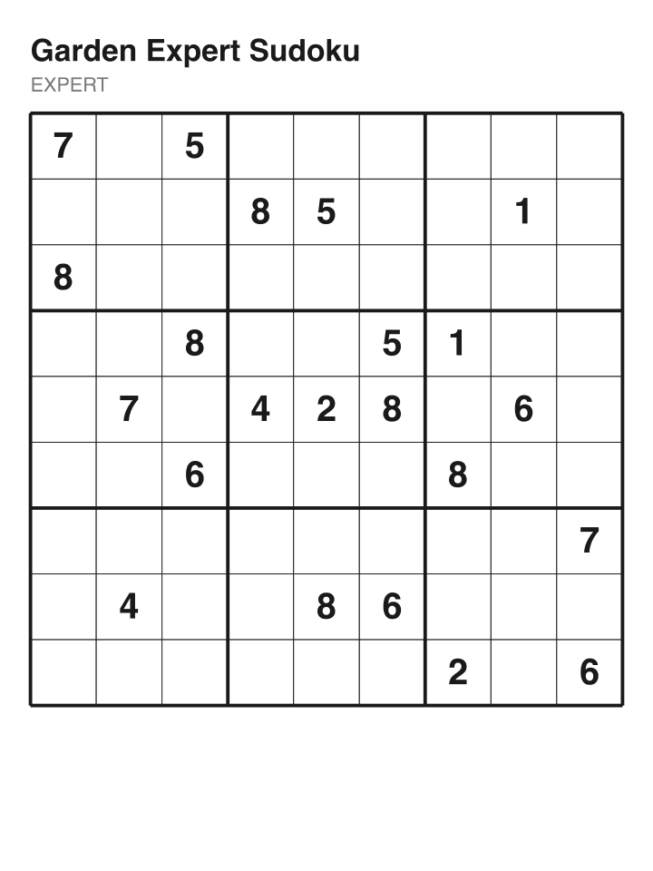 Expert sudoku puzzle, 22 clues