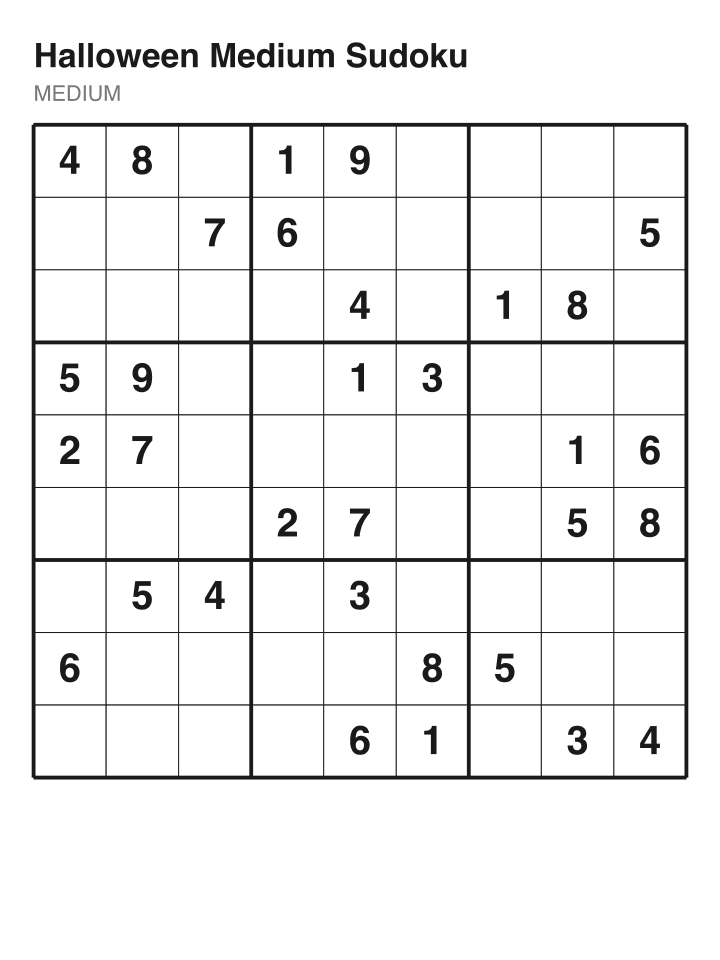 Medium sudoku puzzle, 32 clues