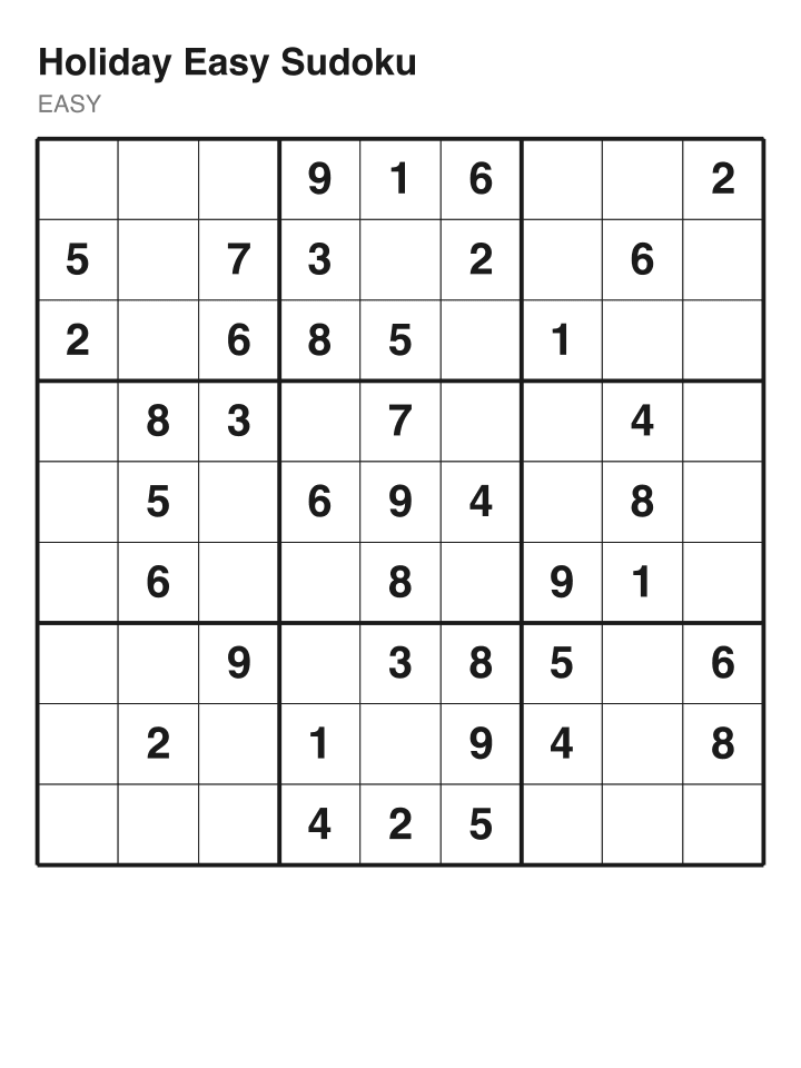 Easy sudoku puzzle, 40 clues