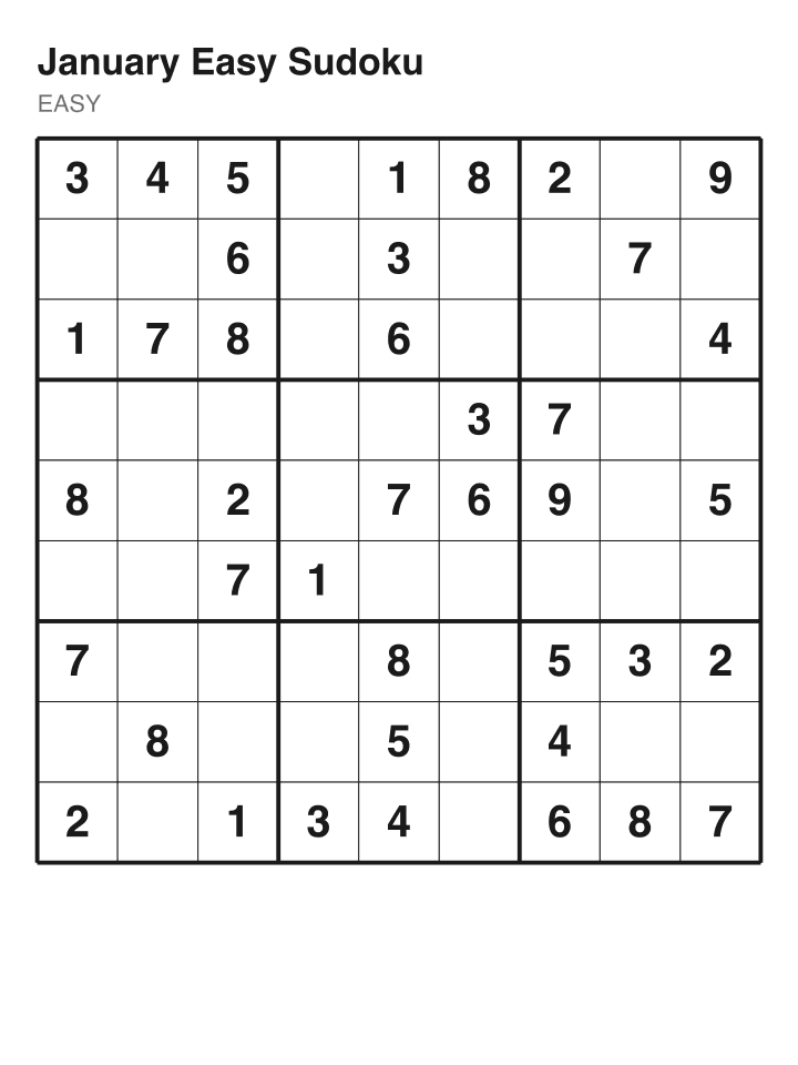 Easy sudoku puzzle, 40 clues