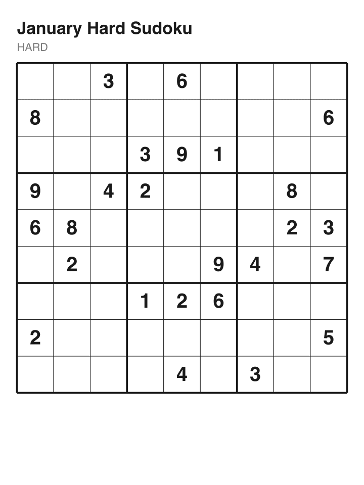 Hard sudoku puzzle, 26 clues